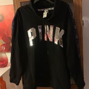 NWT VS PINK Bling Cowlneck Sweatshirt sz Large